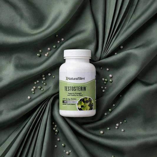 NaturalSlim Testosterin - Supports Strength and Vitality for Men - with Ginkgo Biloba - 100 Capsules