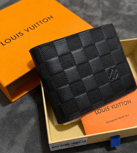 Louis Vuitton Multiple Wallet - Damier Infini Leather - Black Checker - Men's Slim Bifold Wallet