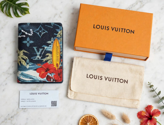 Louis Vuitton Pocket Organizer - Tropical Surf Collection - Limited Edition Monogram Canvas - Unisex Card Holder